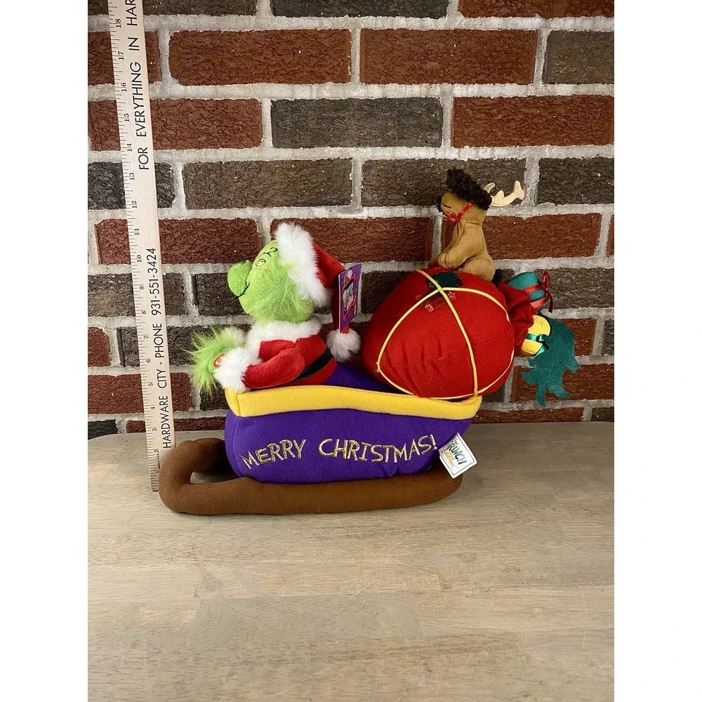 How The Grinch Stole Christmas Singing Sleigh Plush Beverly Hills W/ Tags